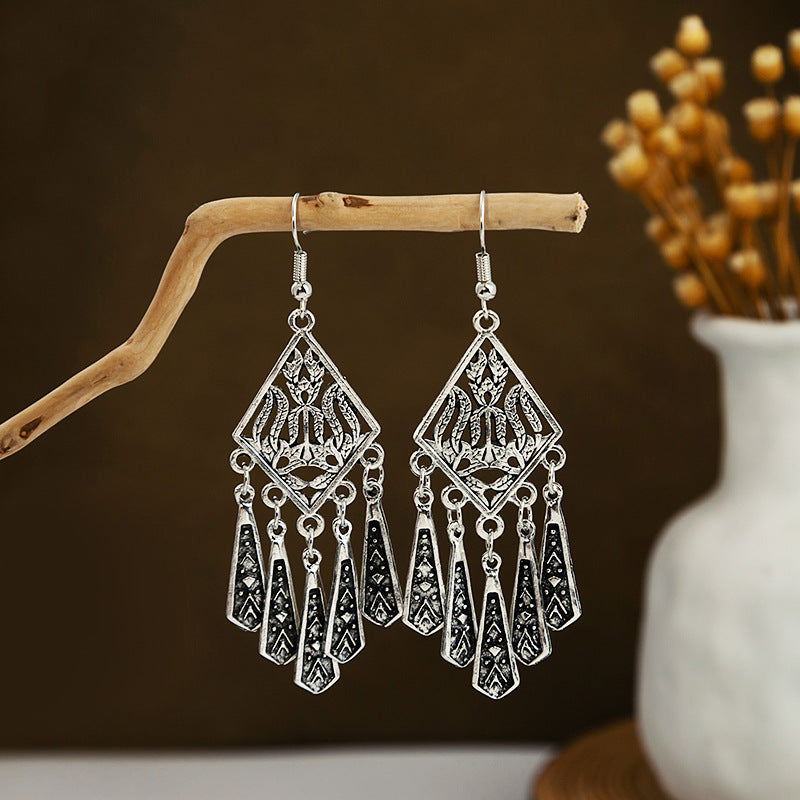Wholesale Vintage Ethnic Style Metal Tassel Alloy Earrings
